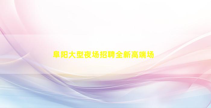 阜阳大型夜场招聘全新高端场